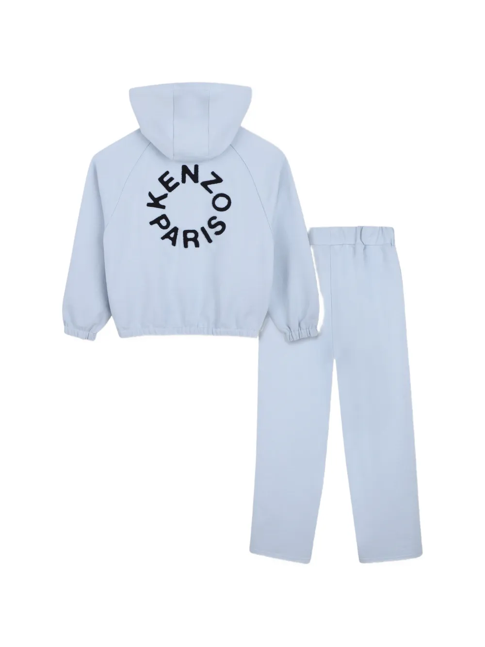 Kenzo Kids Katoenen trainingspak met logo-print en capuchon Blauw