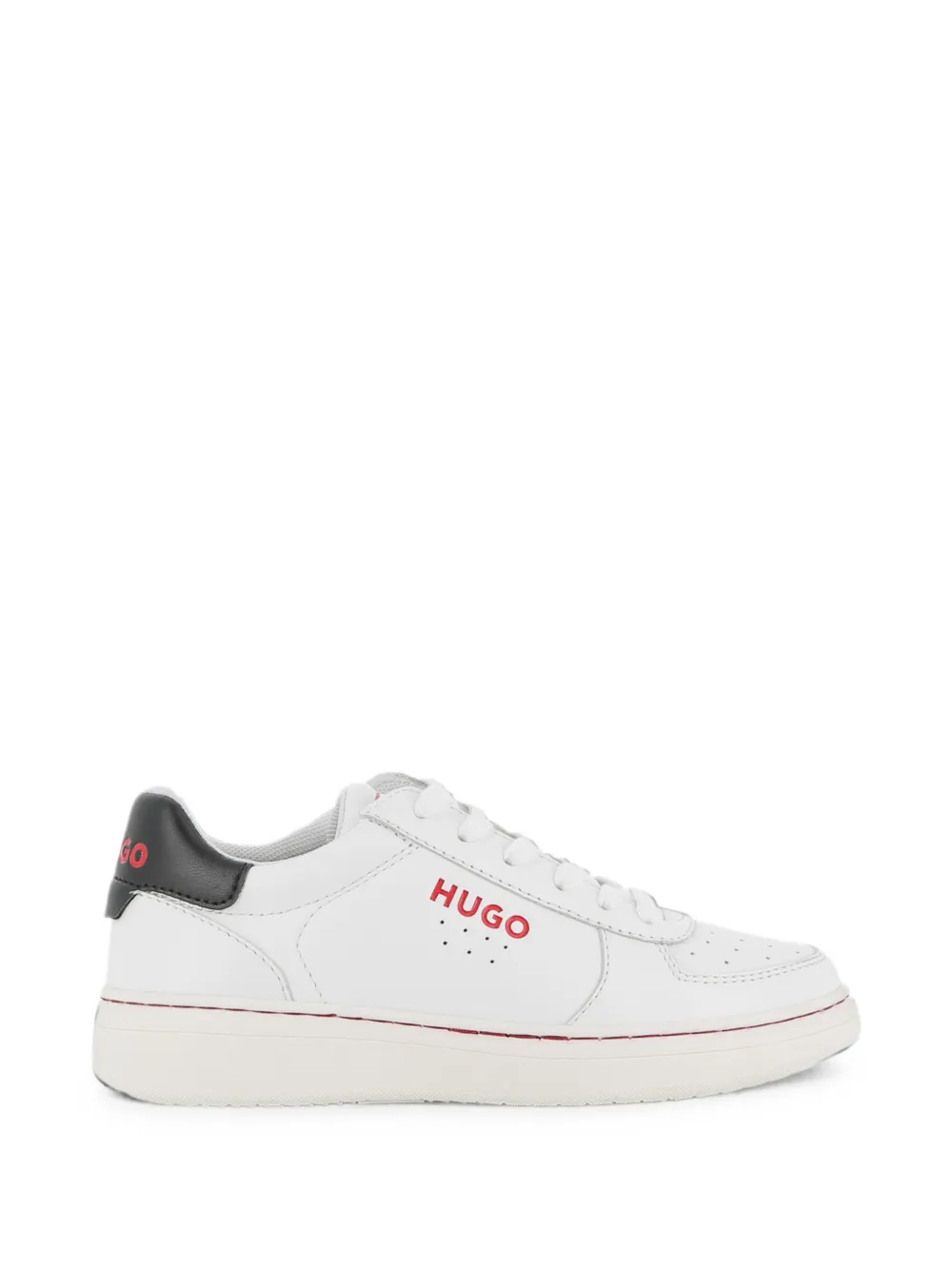 HUGO KIDS Sneakers met logo-print en geperforeerde details Wit