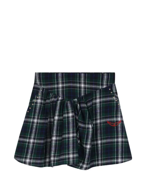 Zadig & Voltaire Kids check-pattern studded skirt