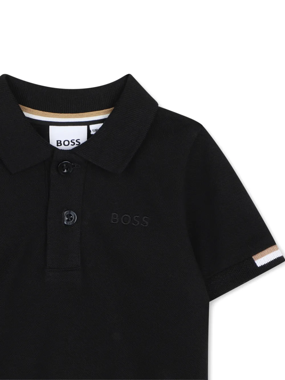 BOSS Kidswear Poloshirt met geborduurd logo Zwart