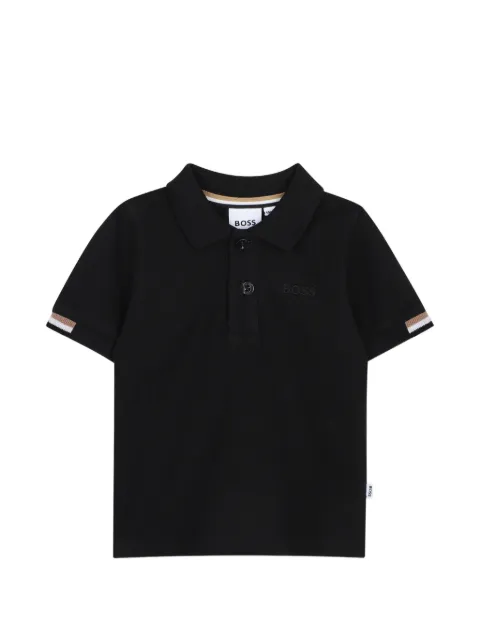 BOSS Kidswear logo-embroidered piqué polo shirt