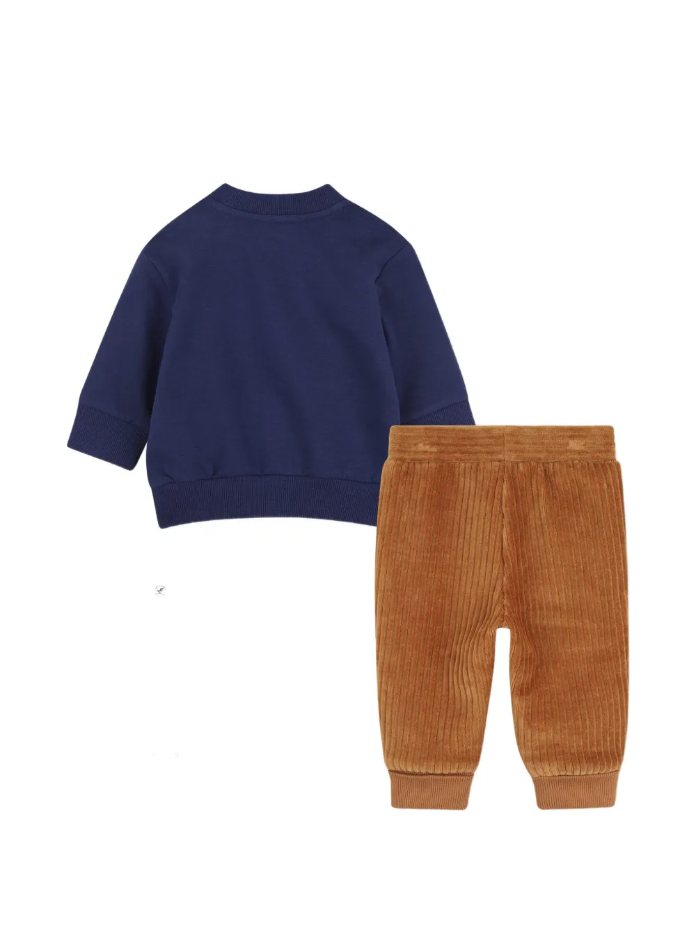 Timberland Kids Ribfluwelen set met beer-print Blauw