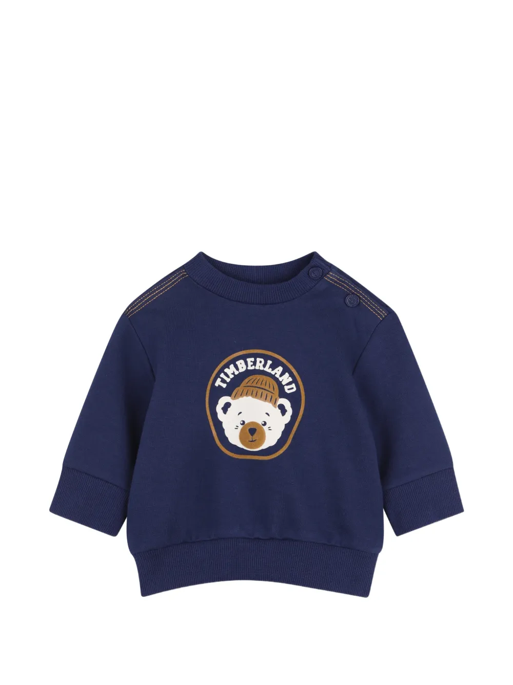 Timberland Kids Ribfluwelen set met beer-print Blauw