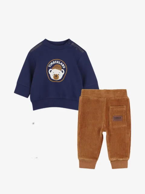 Timberland Kids ensemble haut-pantalon en velours côtelé à imprimé ours