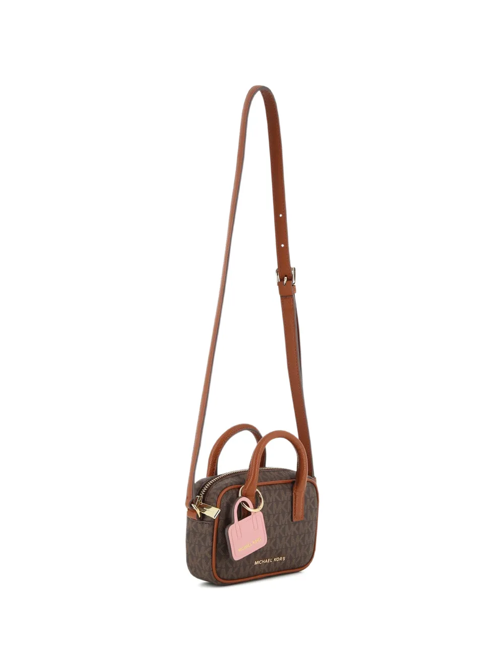 Michael Kors Kids Handtas met monogramprint en logoplakkaat Bruin