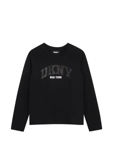 Dkny Kids rhinestone-embellished long-sleeve T-shirt