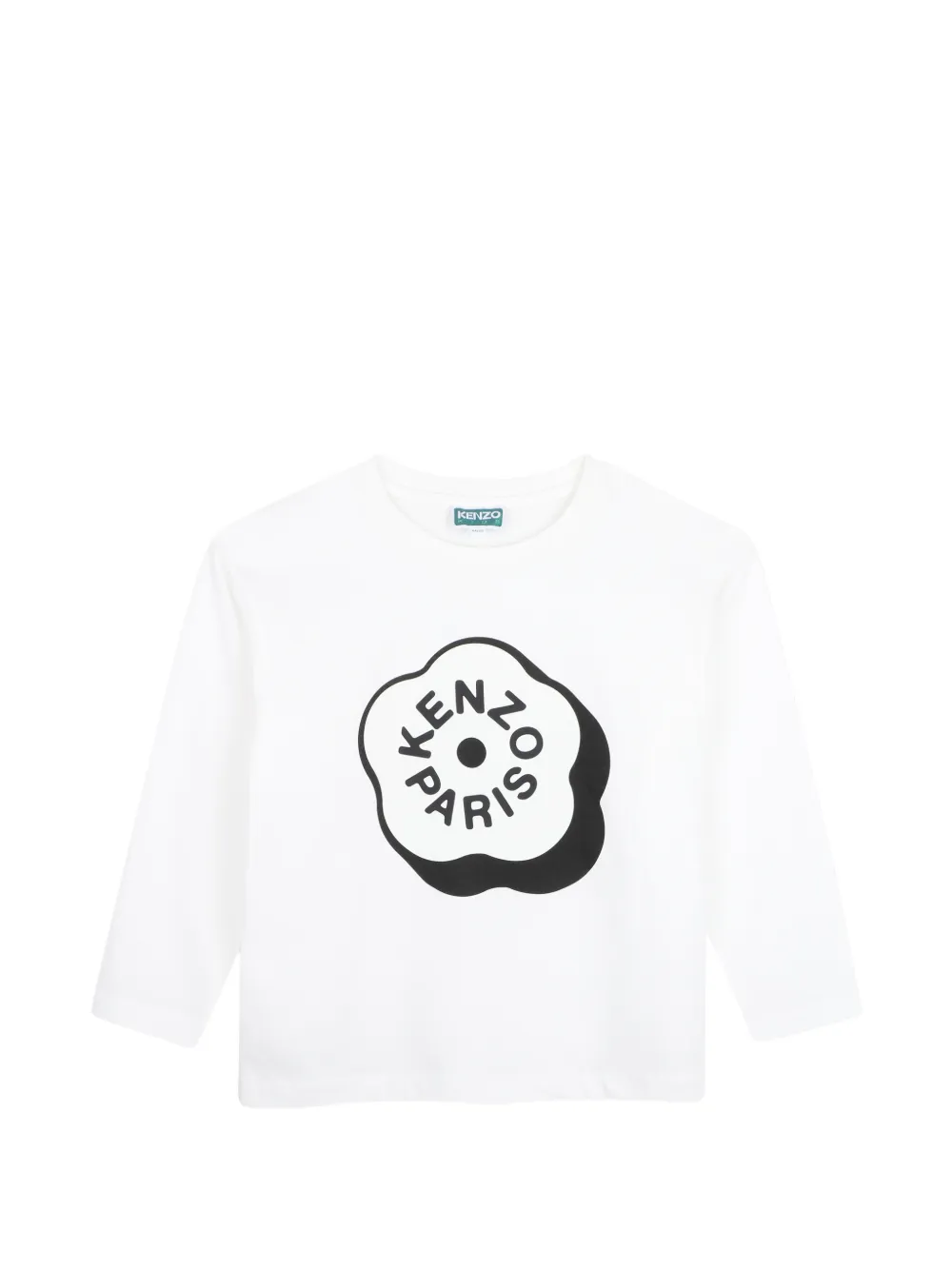 Kenzo Kids Boke Flower-print long-sleeve T-shirt - Bianco