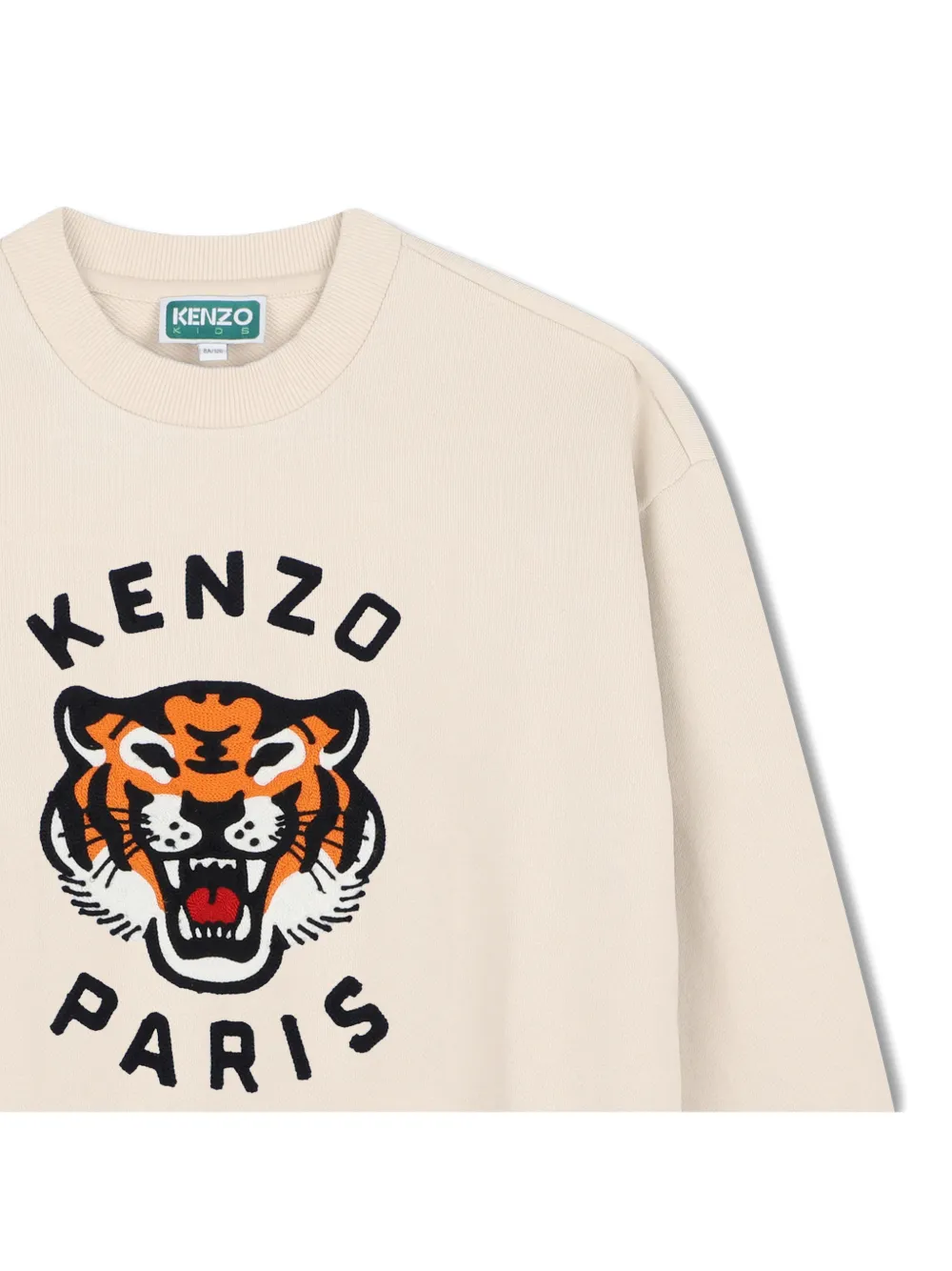 Kenzo Kids Trui met ronde hals en Tiger-print Beige