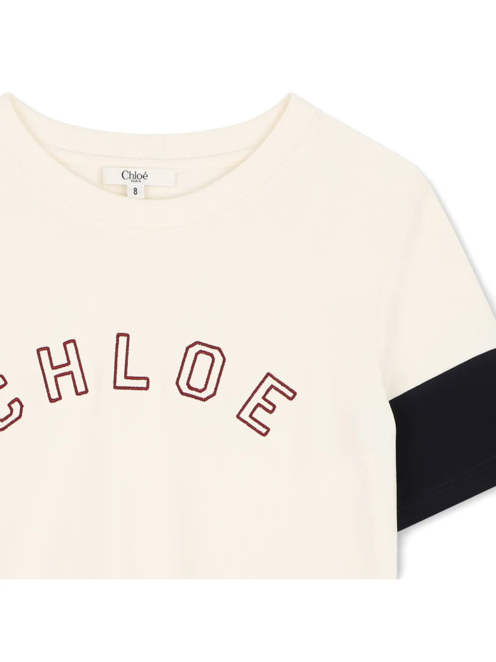 Chloé Kids T-shirt met colourblocking Beige