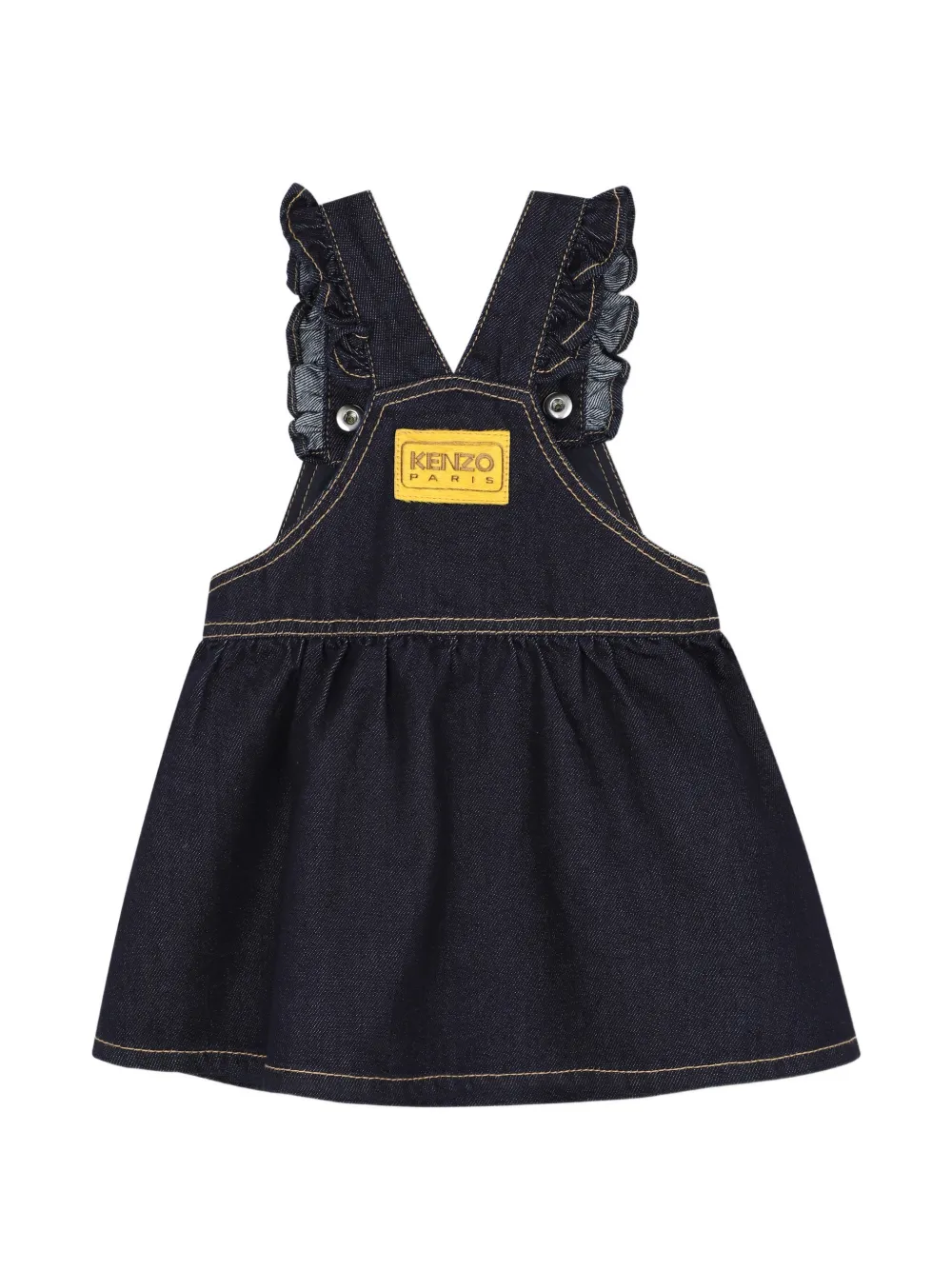 Kenzo Kids Jurk met ruches en hart-patch Blauw