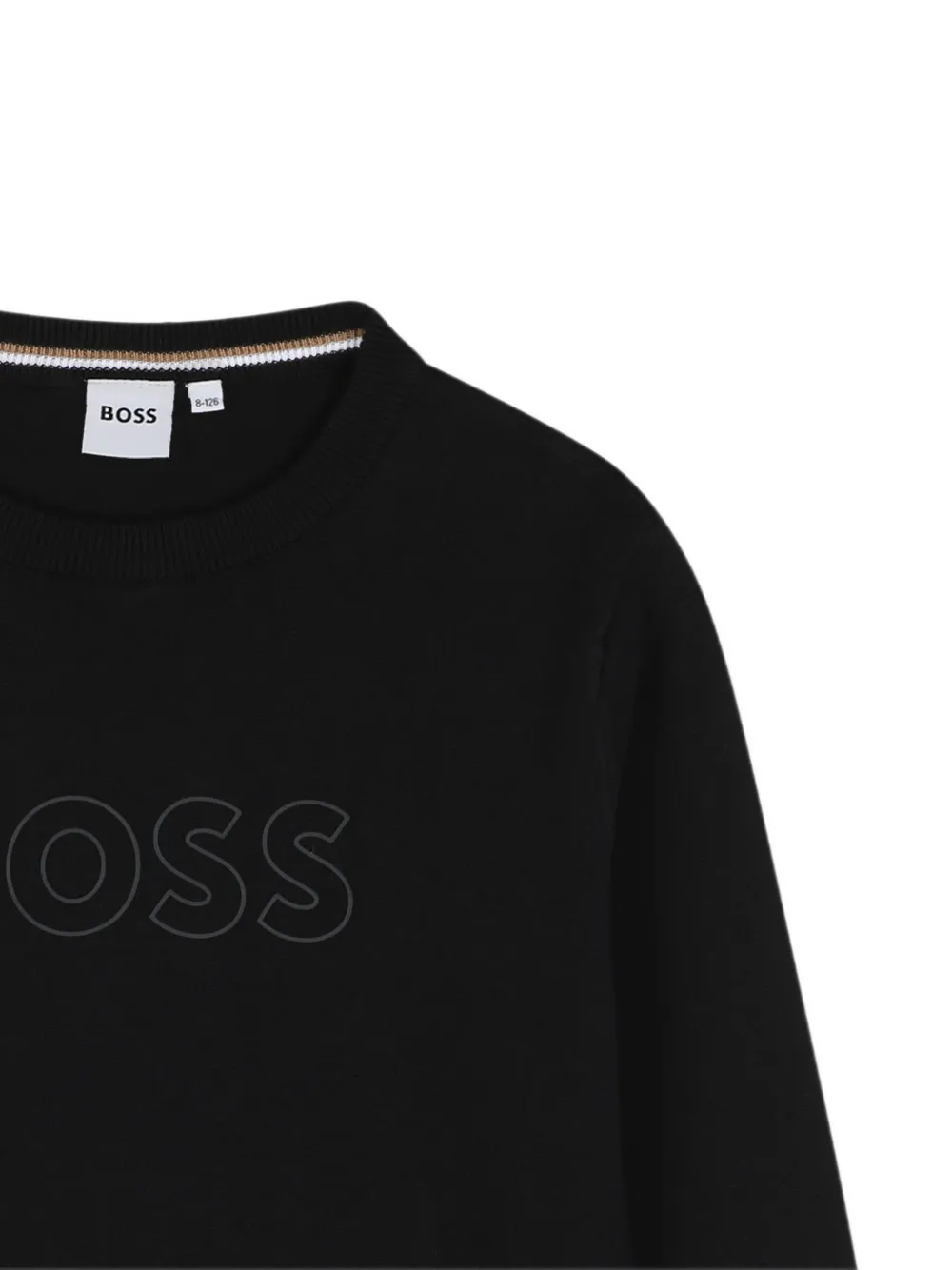 BOSS Kidswear Trui met geborduurd logo Zwart
