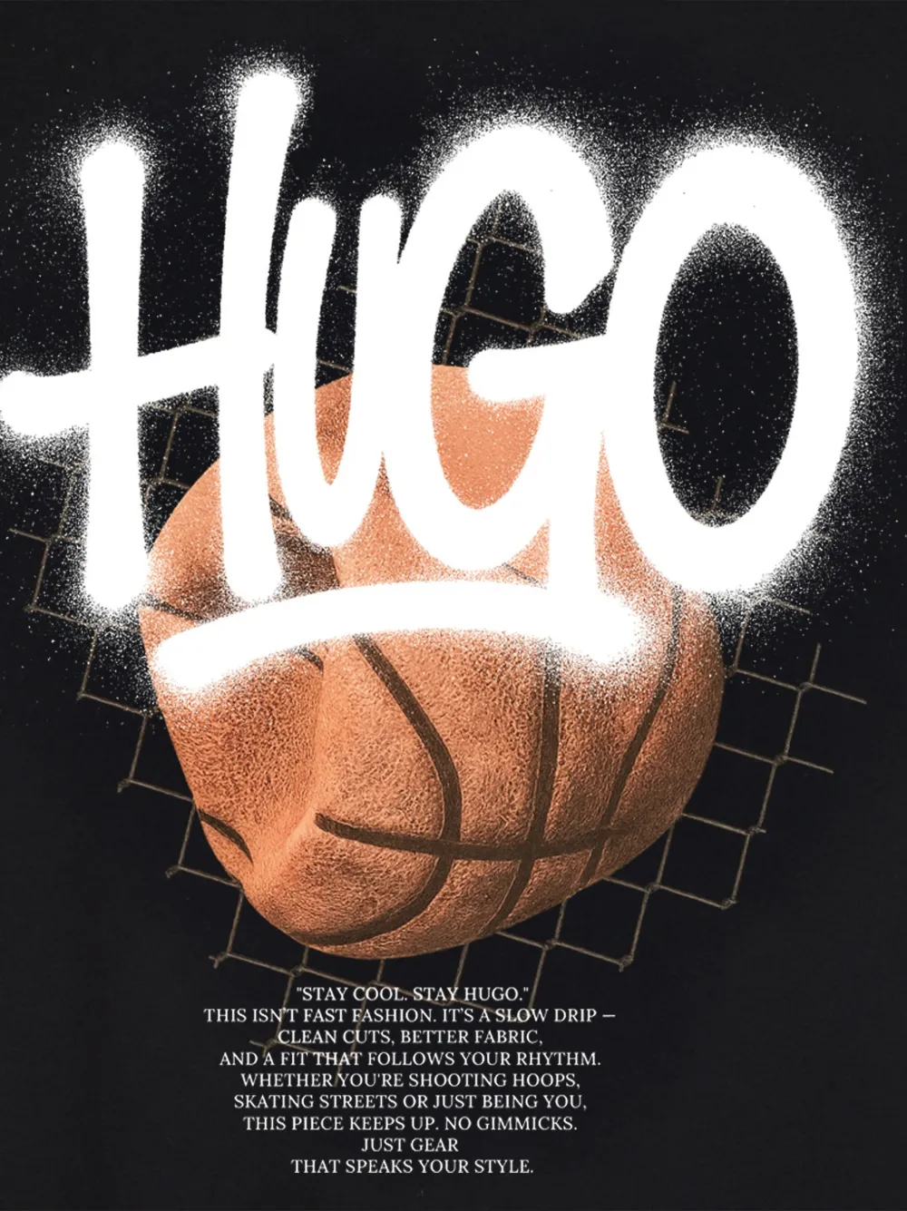 HUGO KIDS T-shirt met print Zwart