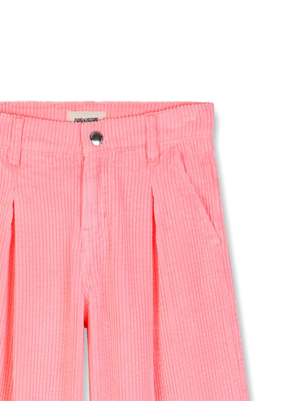 Zadig & Voltaire Kids Ribfluwelen plooibroek Roze