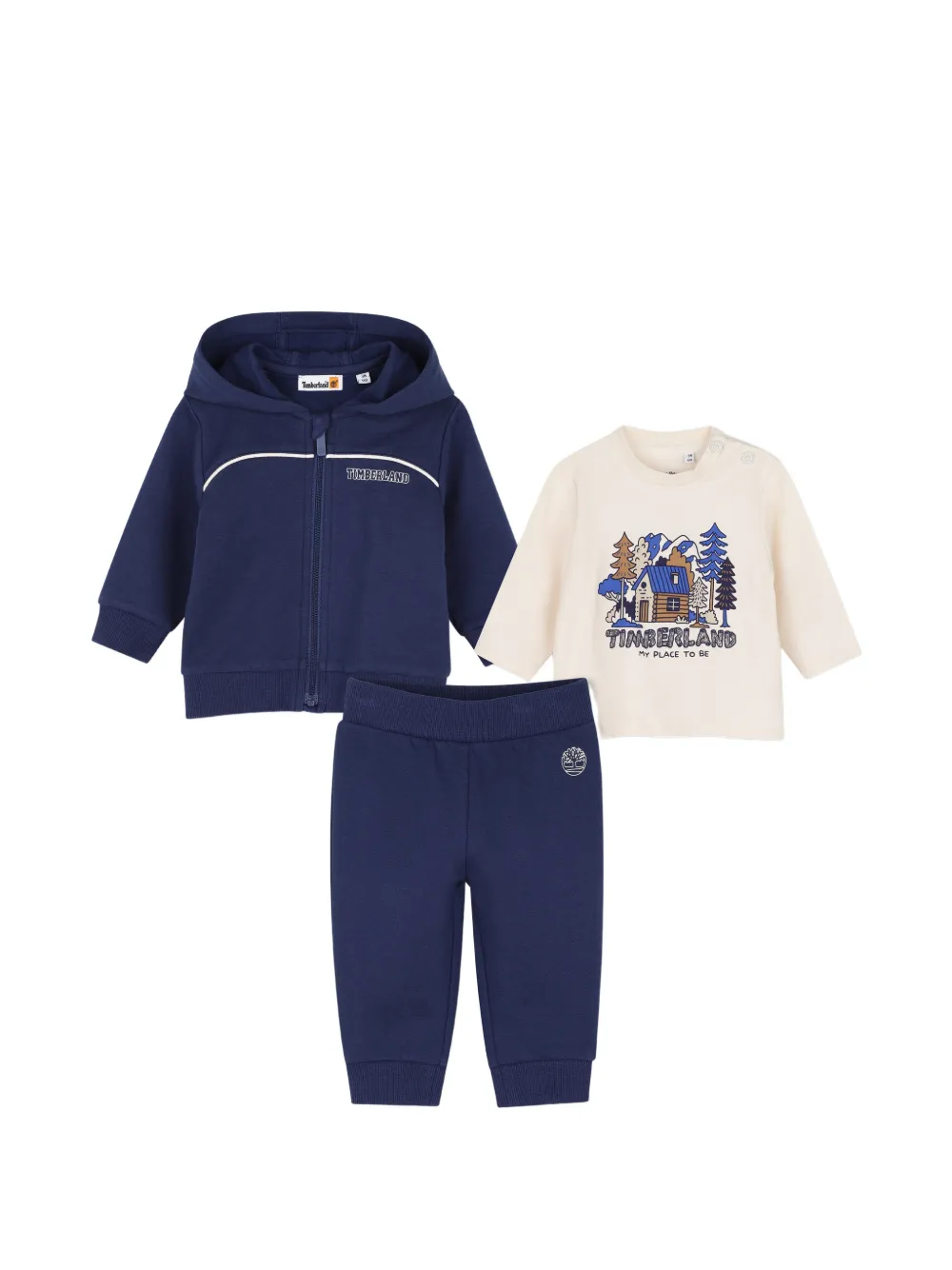 Timberland Kids Tuta sportiva con stampa grafica - Blu