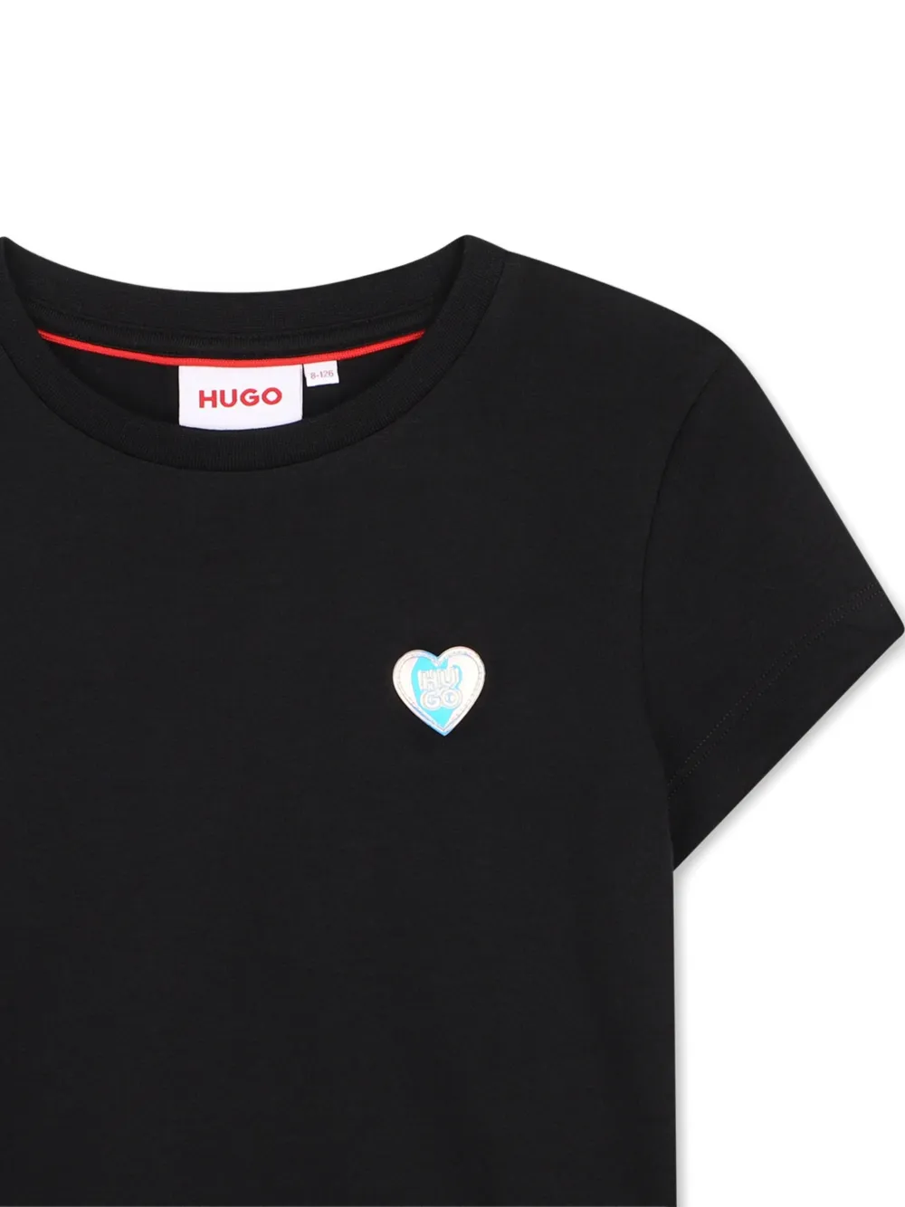 HUGO KIDS T-shirt met patch Zwart