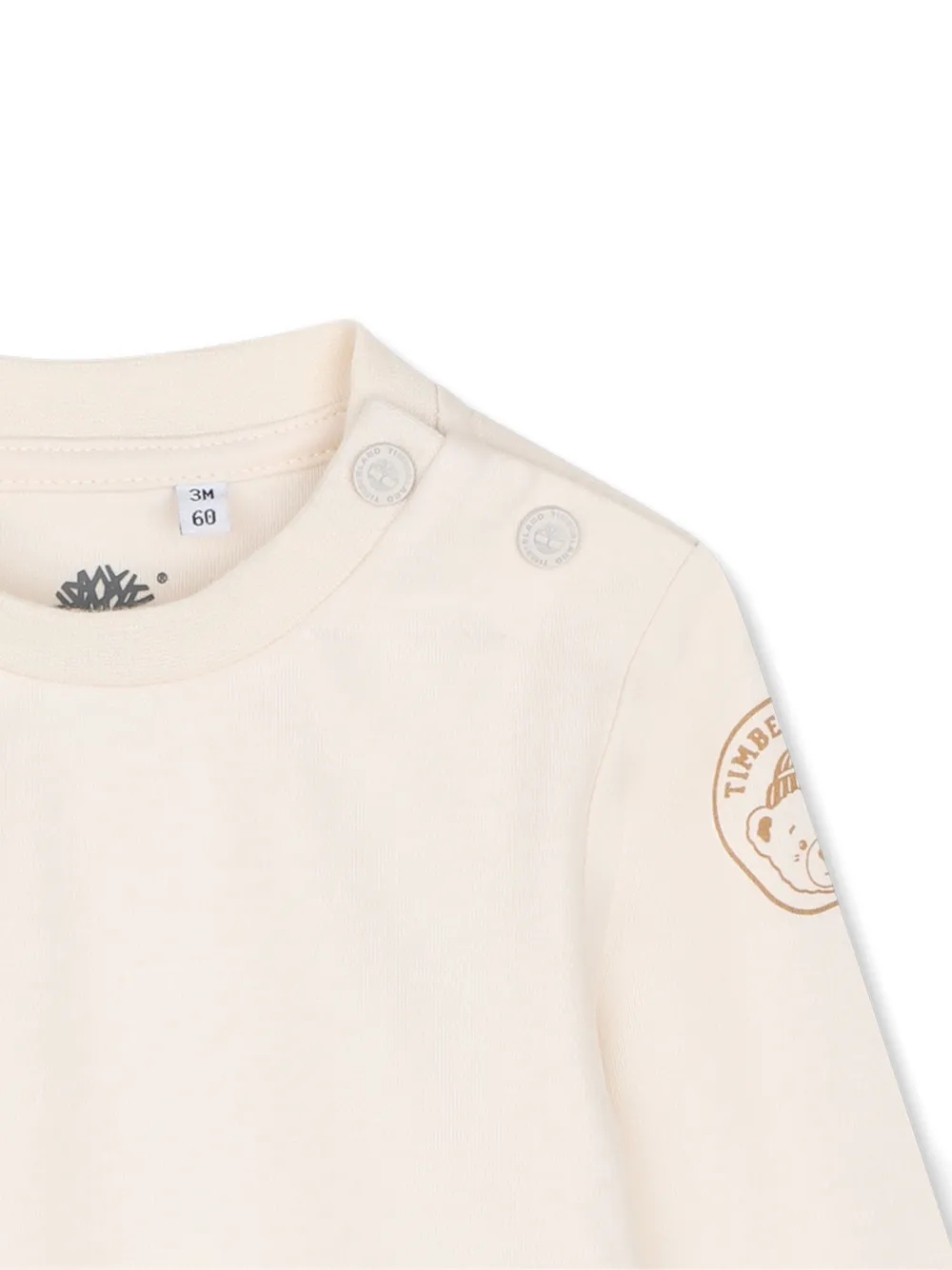 Timberland Kids Denim tuinbroek en T-shirt met logo-patch Blauw