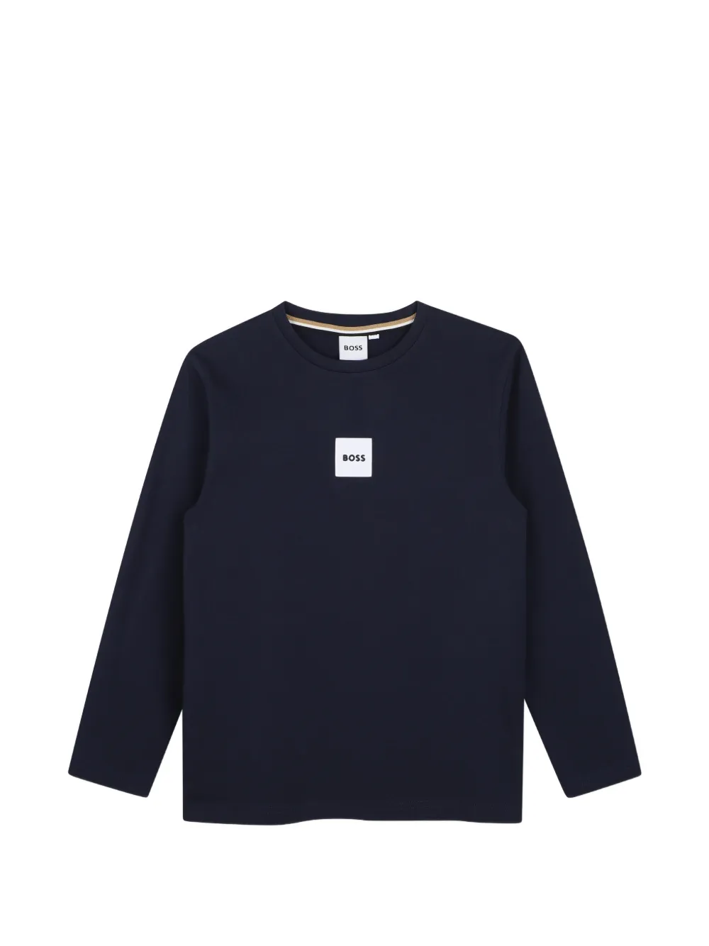 BOSS Kidswear logo-patch long-sleeve T-shirt - Blu