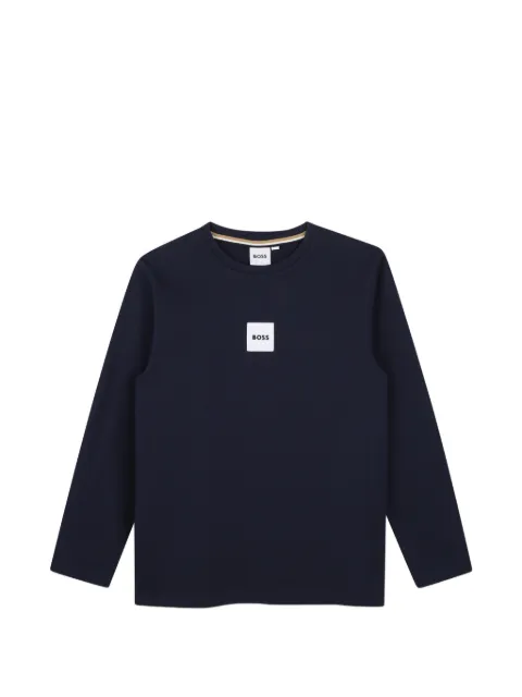 BOSS Kidswear logo-patch long-sleeve T-shirt