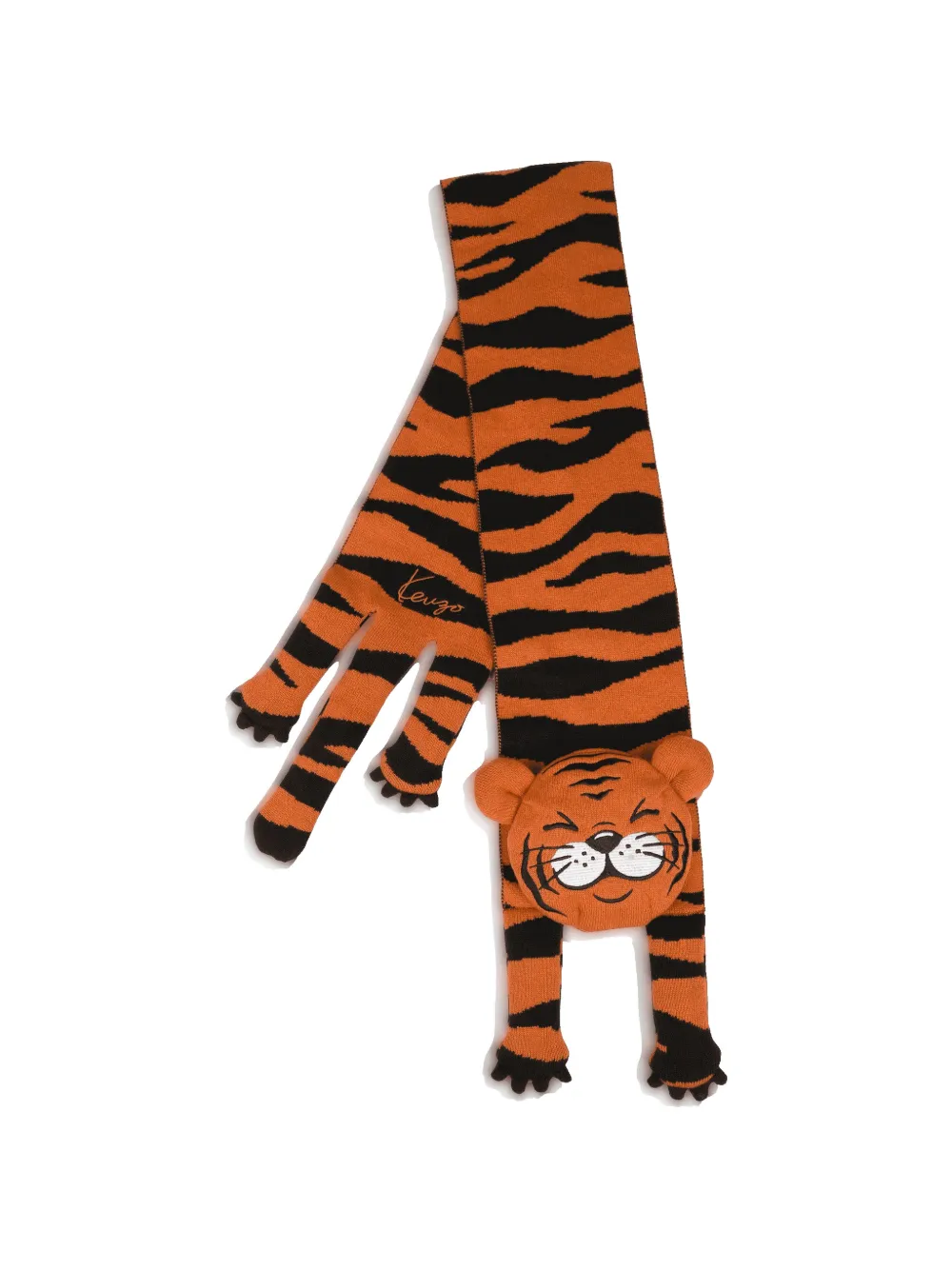 Kenzo Kids Muts en sjaal met tijger-patroon Oranje