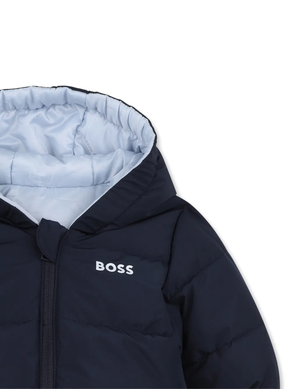 BOSS Kidswear Omkeerbaar gewatteerd jack Blauw