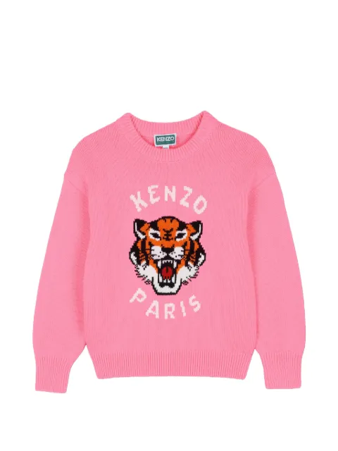 Kenzo Kids intarsiastrikket sweater med tigermotiv