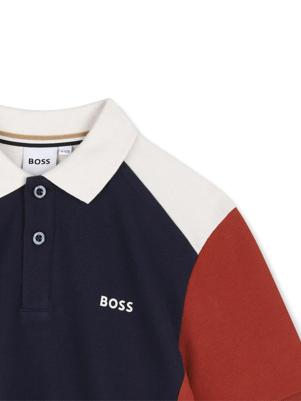 BOSS Kidswear Poloshirt met logoprint Blauw