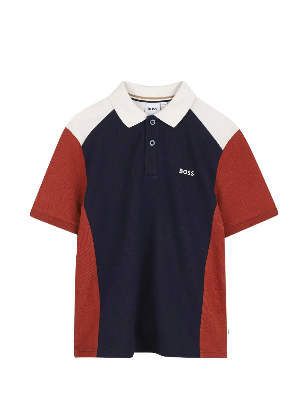 BOSS Kidswear Polo con design color-block e logo - Blu