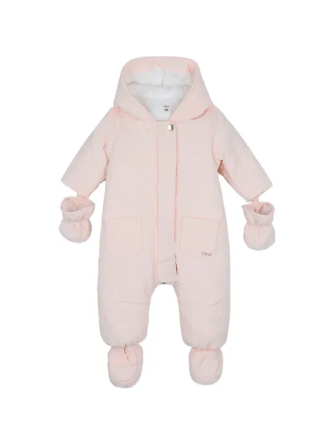 Chloé Kids floral-embroidered hooded snowsuit