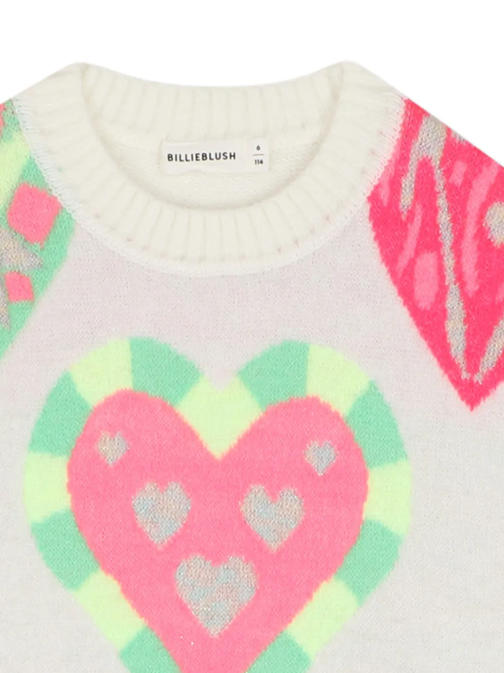 Billieblush Jurk met tulen rok en hart-intarsia Beige