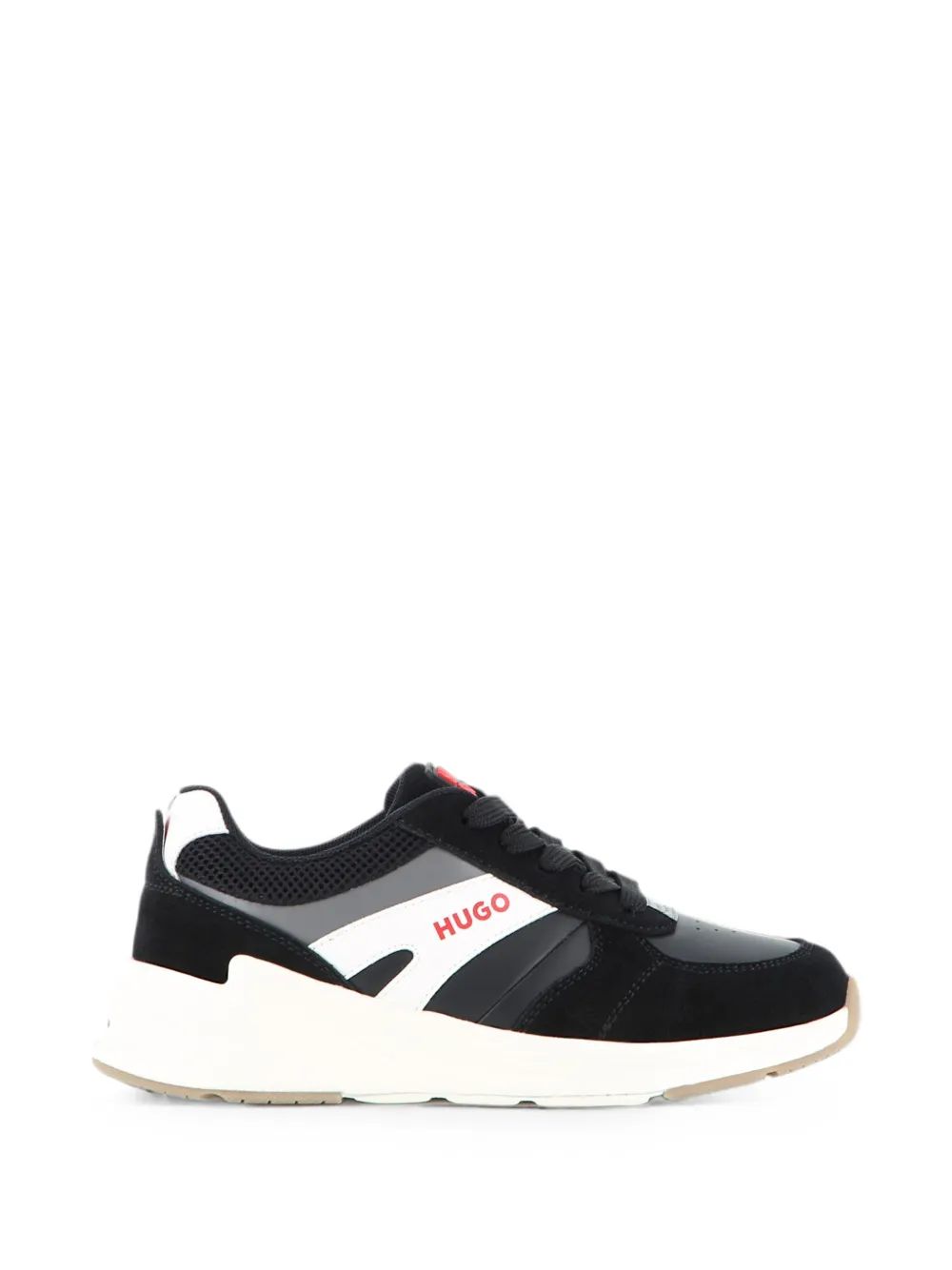 HUGO KIDS logo-print panelled sneakers Zwart