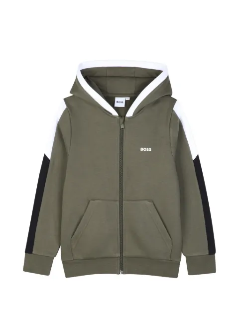 BOSS Kidswear logo-print zip-up hoodie