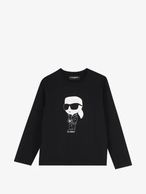 Karl Lagerfeld Kids playera manga larga con logo estampado