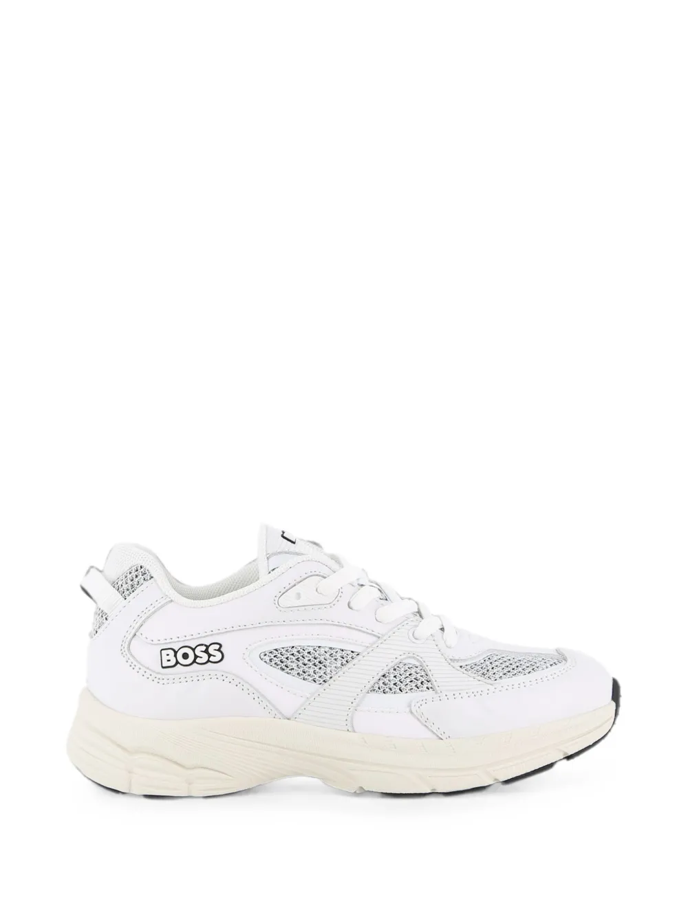 BOSS Kidswear Sneakers met mesh vlakken Wit