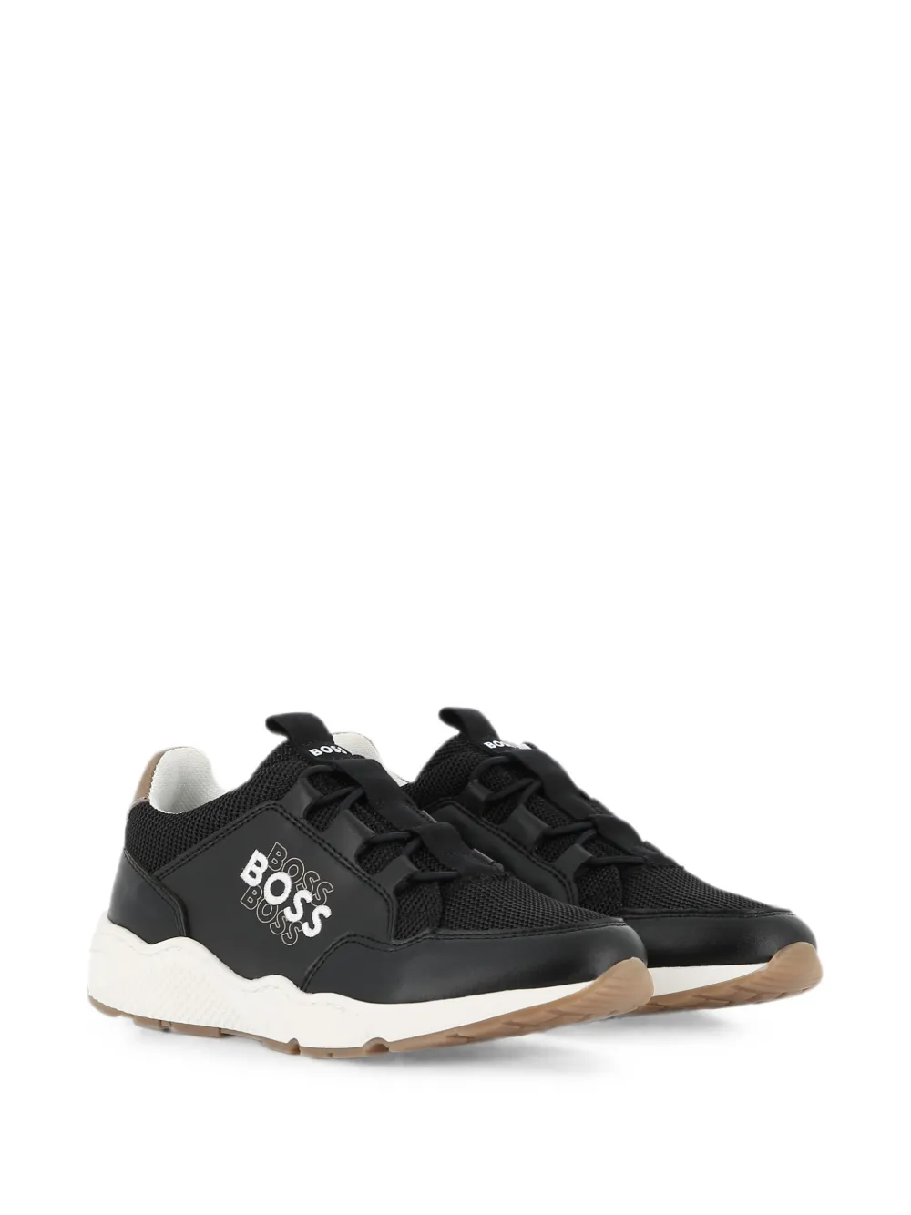 BOSS Kidswear logo-print panelled sneakers Zwart