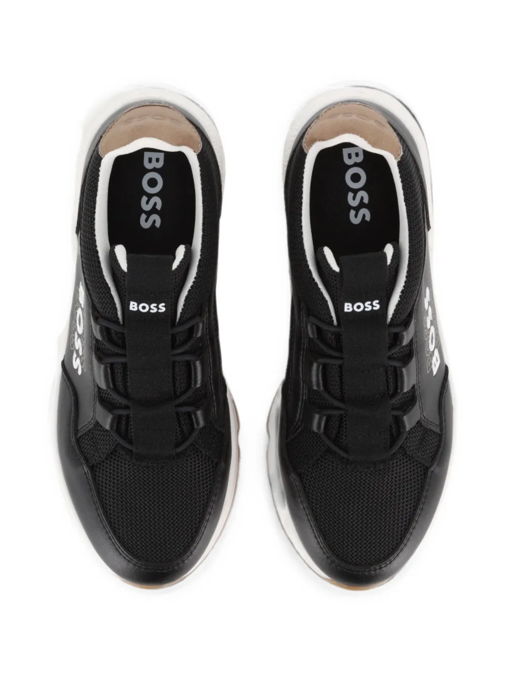BOSS Kidswear logo-print panelled sneakers Zwart