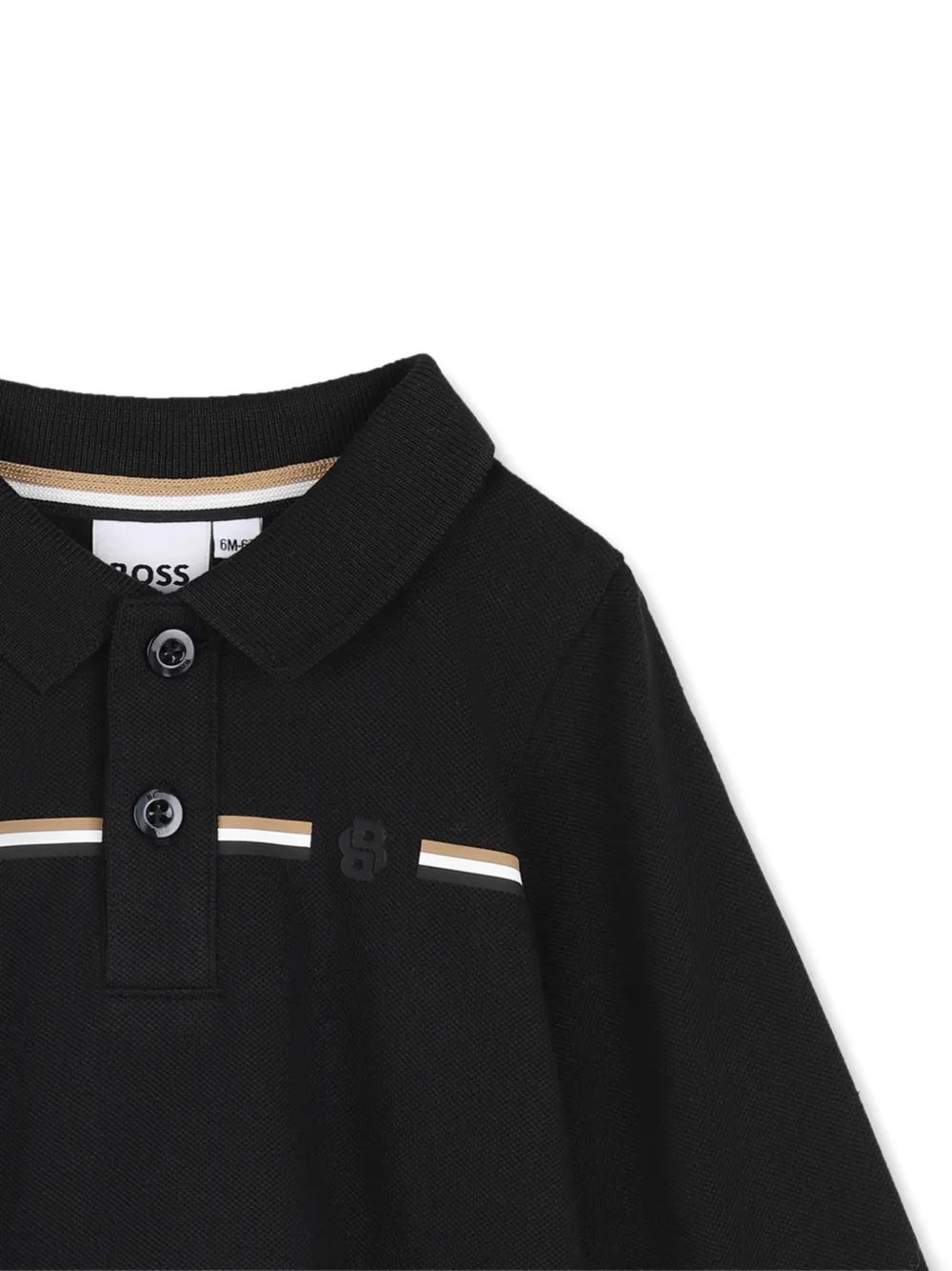 BOSS Kidswear Poloshirt met lange mouwen Zwart