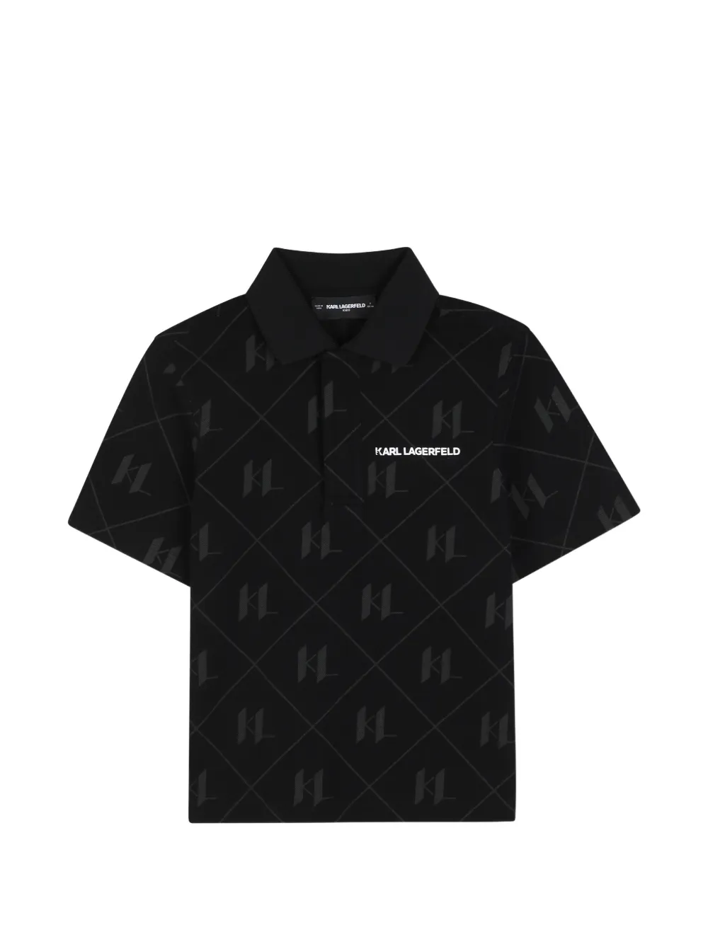 Karl Lagerfeld Kids Polo con monogramma - Nero