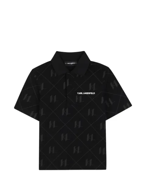 Karl Lagerfeld Kids monogram-print polo shirt