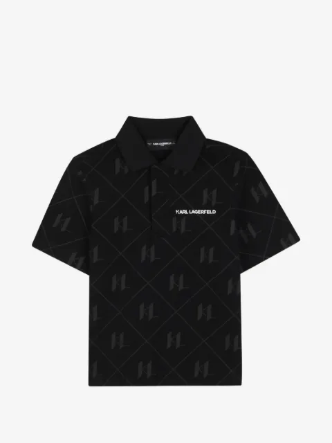 Karl Lagerfeld Kids monogram-print polo shirt