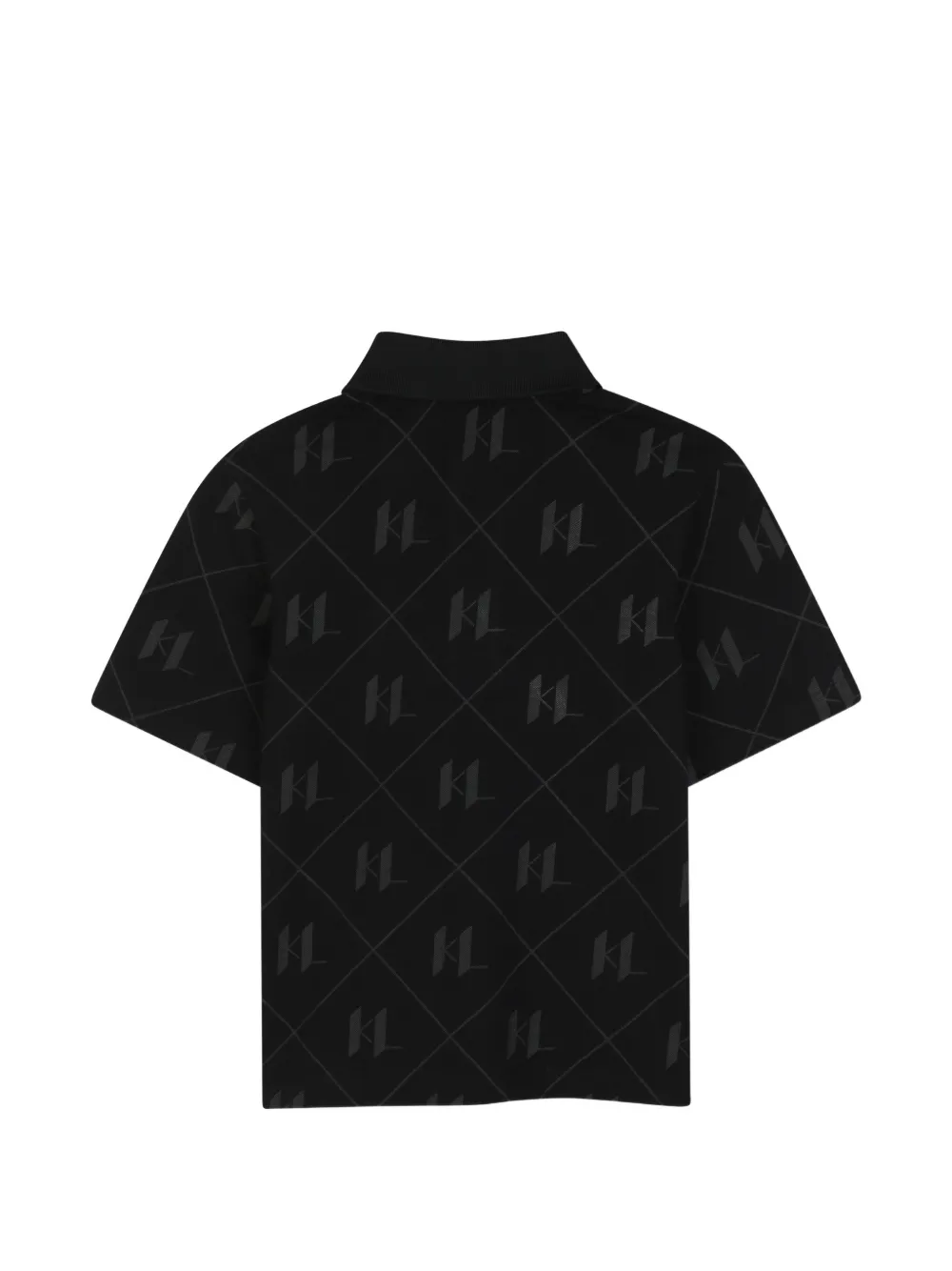 Karl Lagerfeld Kids Poloshirt met monogramprint Zwart
