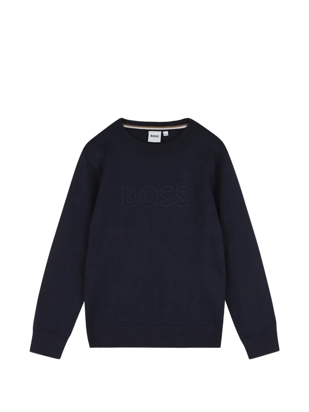 BOSS Kidswear logo-embroidered crew-neck sweater - Blu