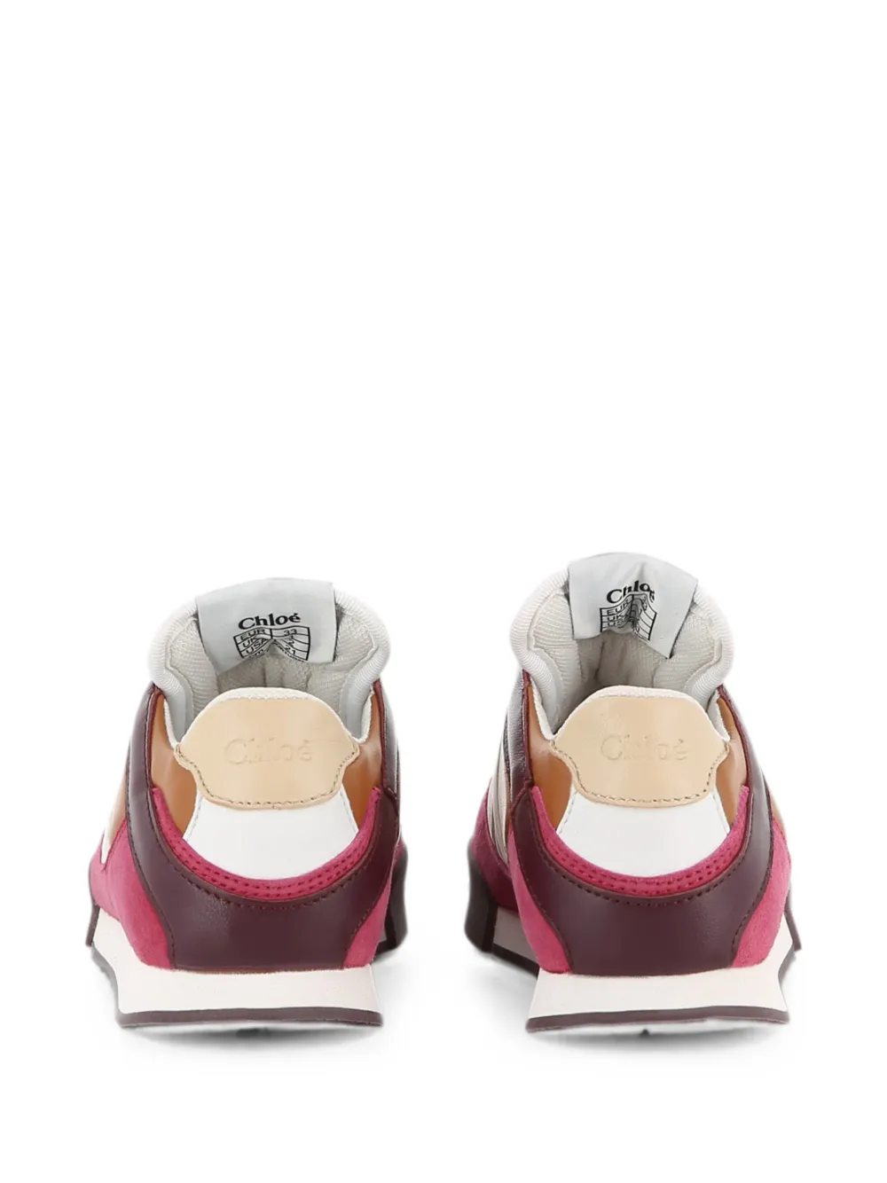 Chloé Kids Leren sneakers met vlakken Bruin