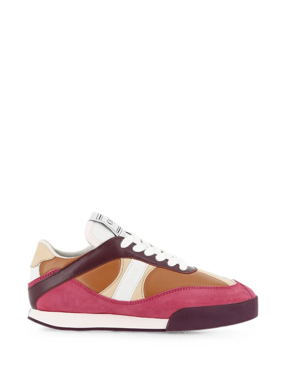 Chloé Kids Leren sneakers met vlakken Bruin