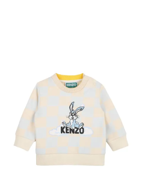 Kenzo Kids checkerboard-print graphic-print sweater