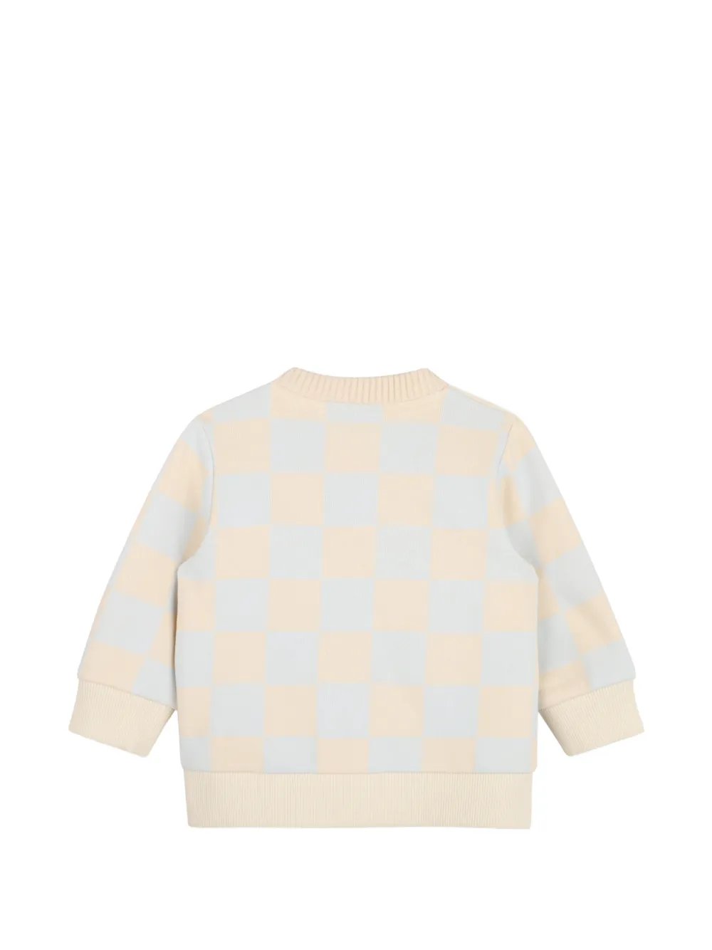 Kenzo Kids Geruite trui met grafische print Beige