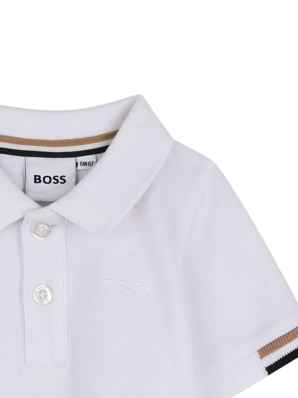 BOSS Kidswear Poloshirt met geborduurd logo Wit