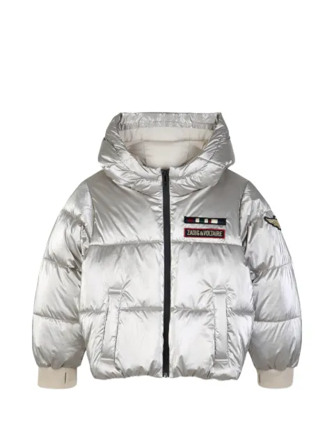 Zadig & Voltaire Kids logo-patch padded jacket