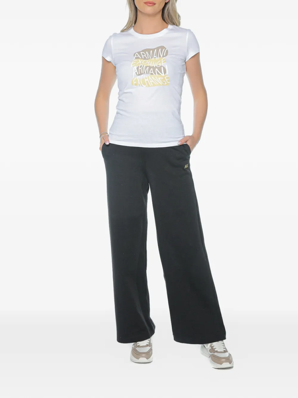 Armani Exchange T-shirt met logoprint Wit