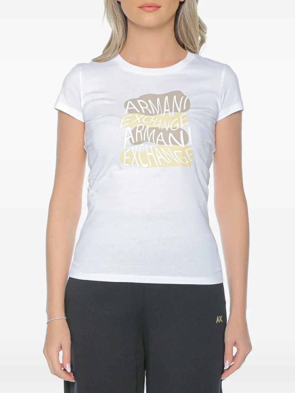 Armani Exchange logo-print t-shirt - Bianco