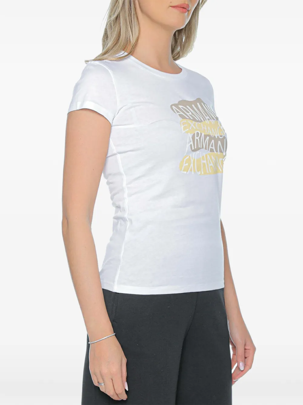 Armani Exchange T-shirt met logoprint Wit
